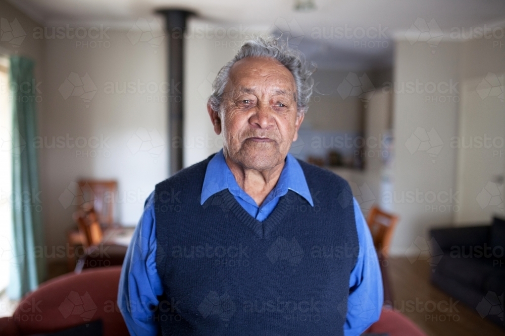 Old man at home - Australian Stock Image
