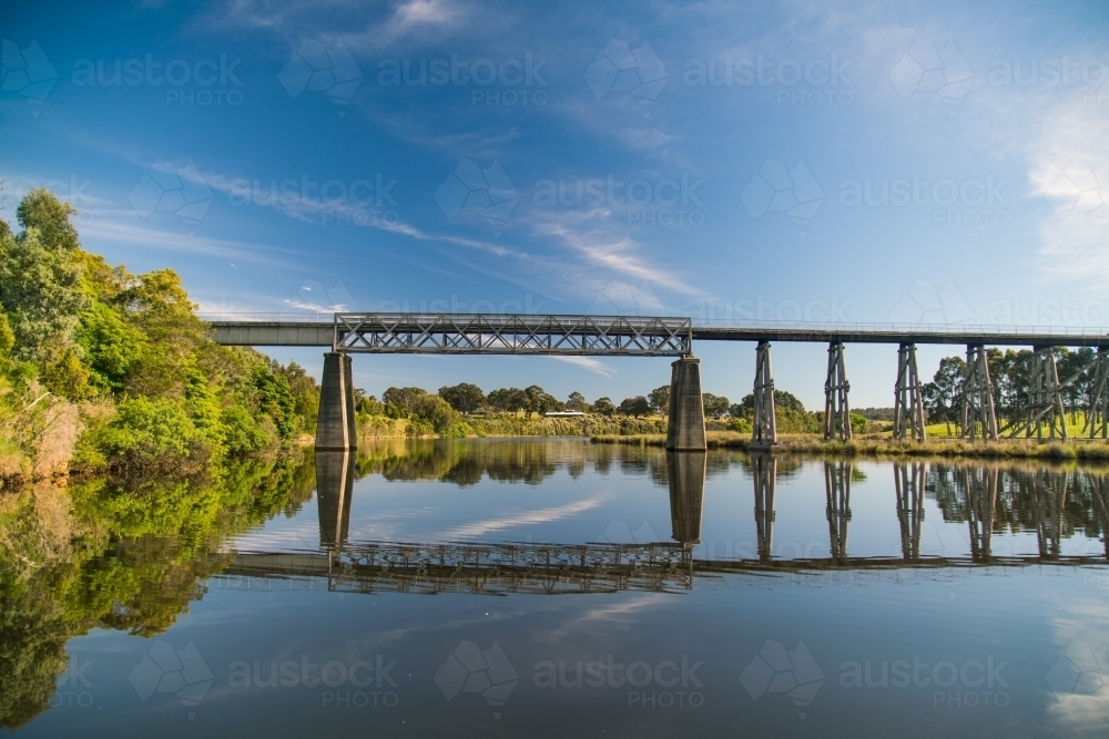 Old Railway Bridge on Nicholson River - Australian Stock Image