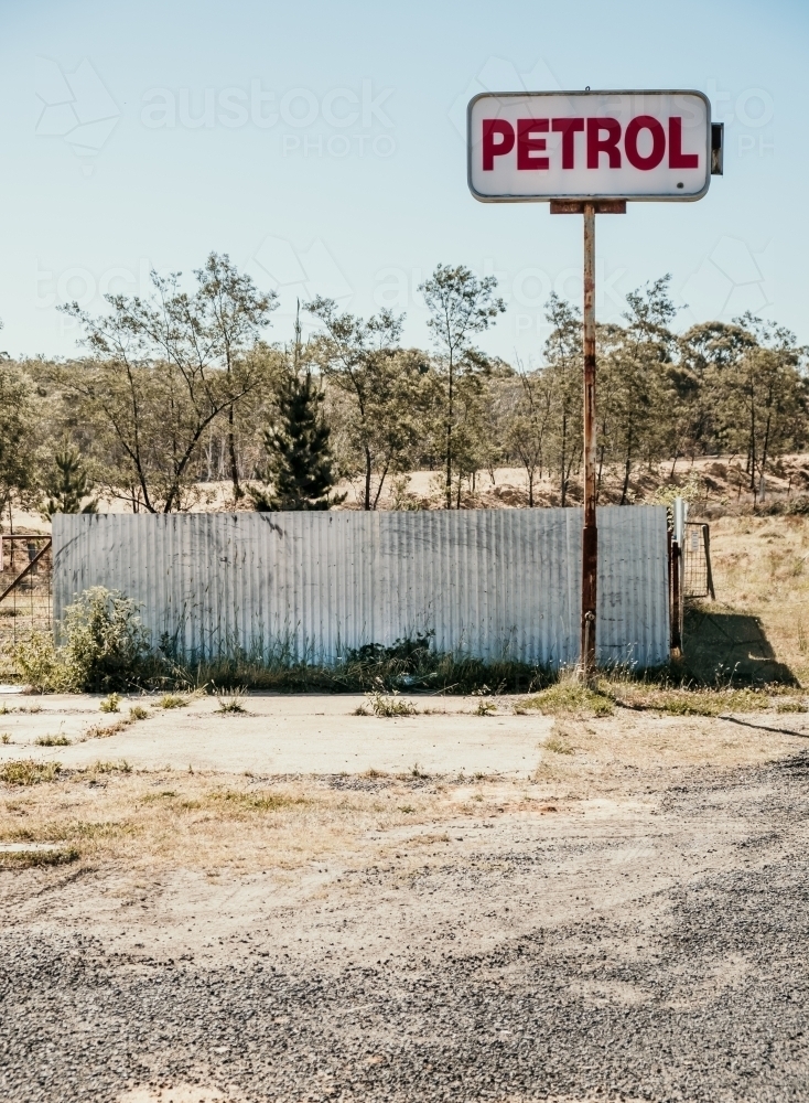 Old roadside petrol sign. - Australian Stock Image