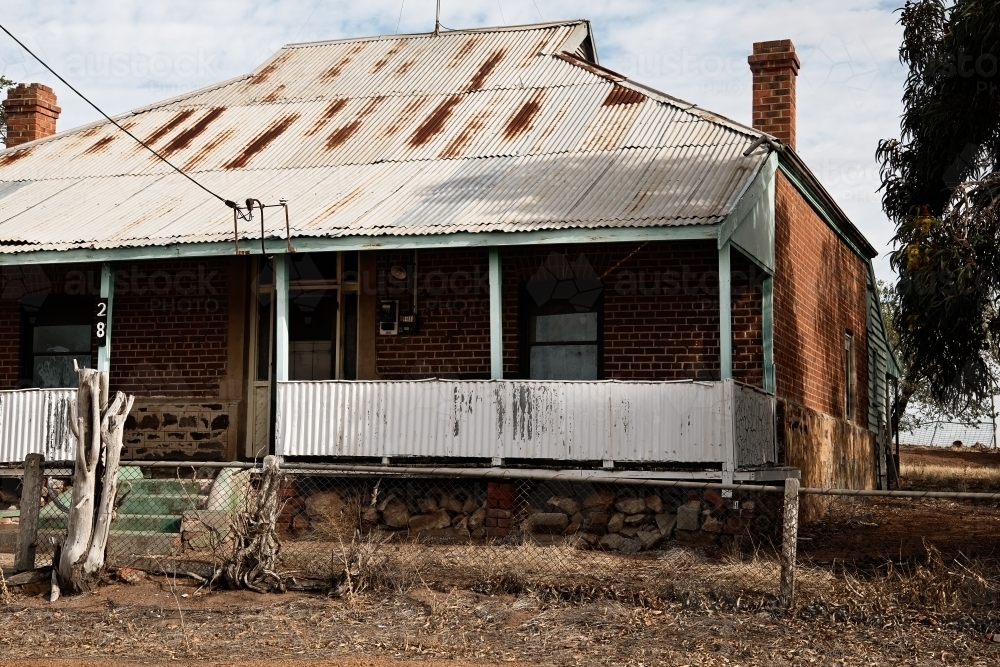 Old rundown house in historical country town - Australian Stock Image