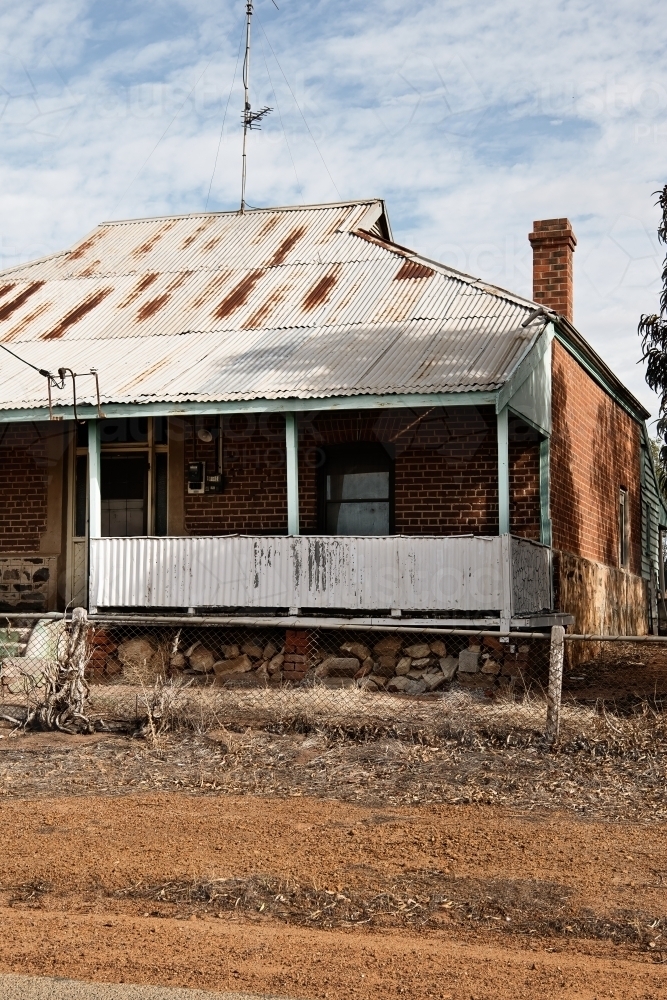Old rundown house in historical country town - Australian Stock Image