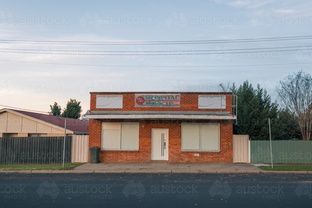 Image of Old rundown shop in country town - Austockphoto