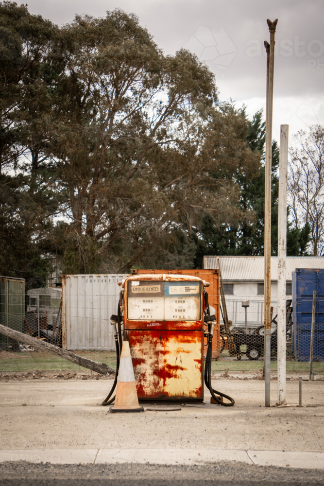old rusted Petrol pump - Australian Stock Image