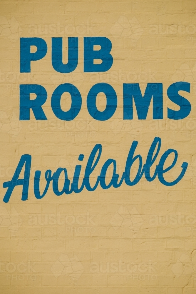 Old sign written sign on a country pub. - Australian Stock Image