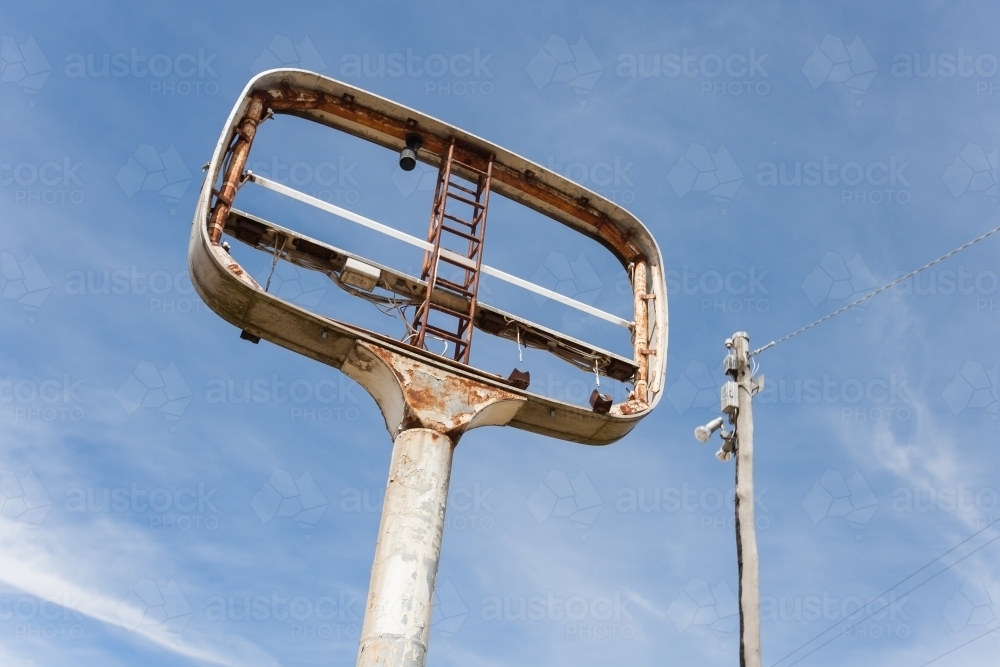 Old signage at an abandoned petrol station - Australian Stock Image