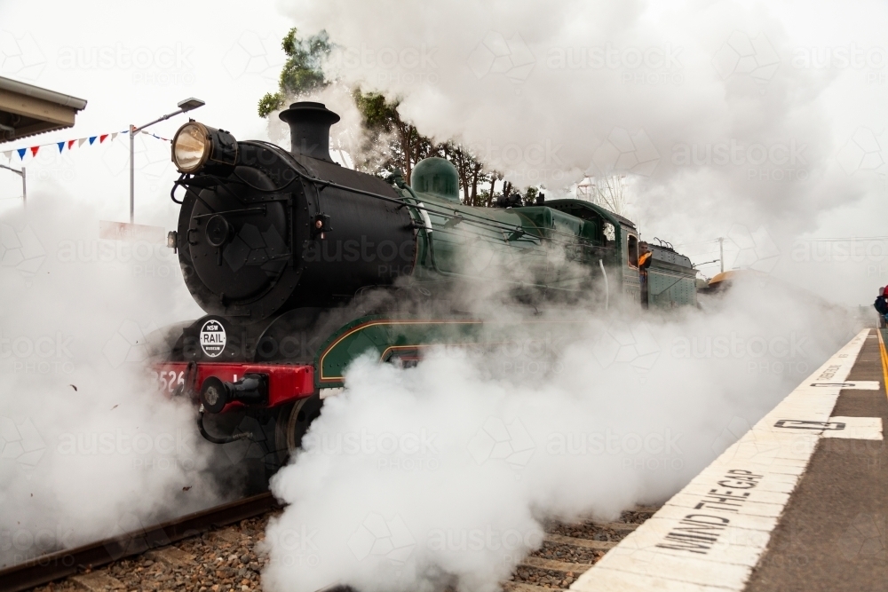 Old steam train at Maitland train station - Australian Stock Image