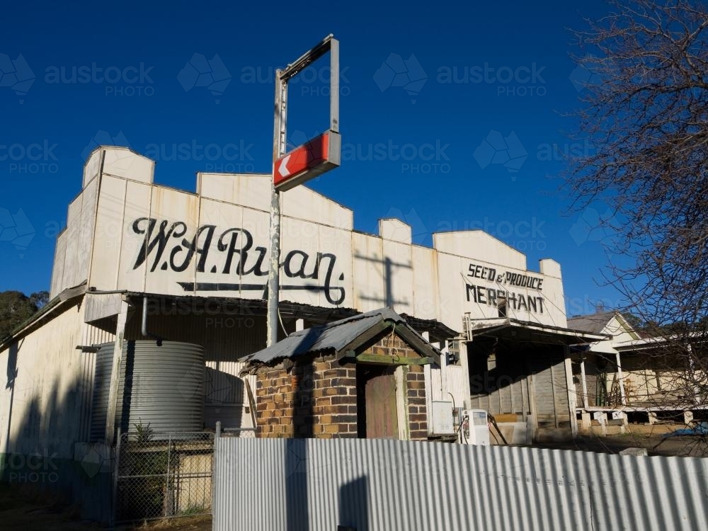 Old W.A Ryan building, seed and grain merchant - Australian Stock Image