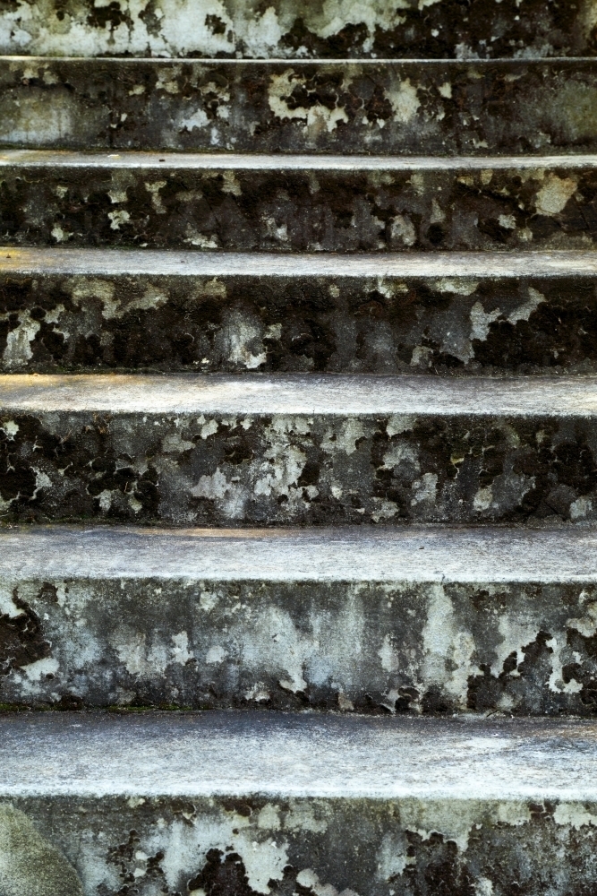 Old weathered concrete steps. - Australian Stock Image