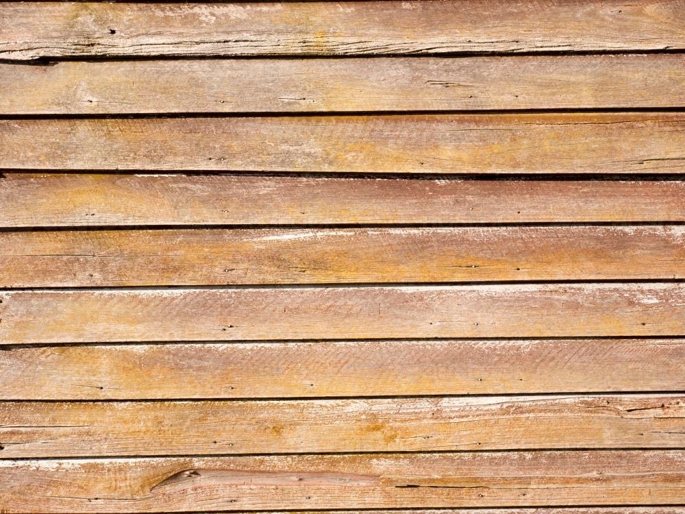 Old well weathered weatherboards on a building - Australian Stock Image