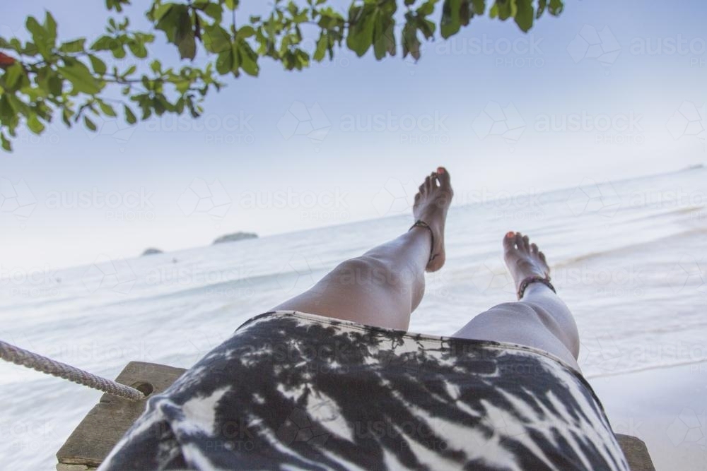 On a Swing by the Beach - Australian Stock Image