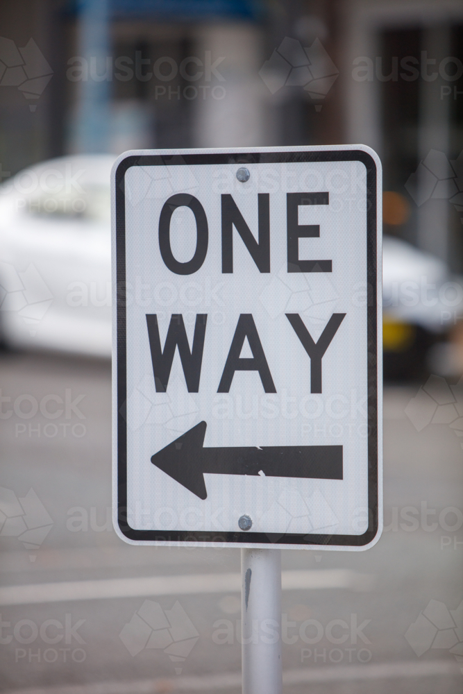 One Way road sign - Australian Stock Image
