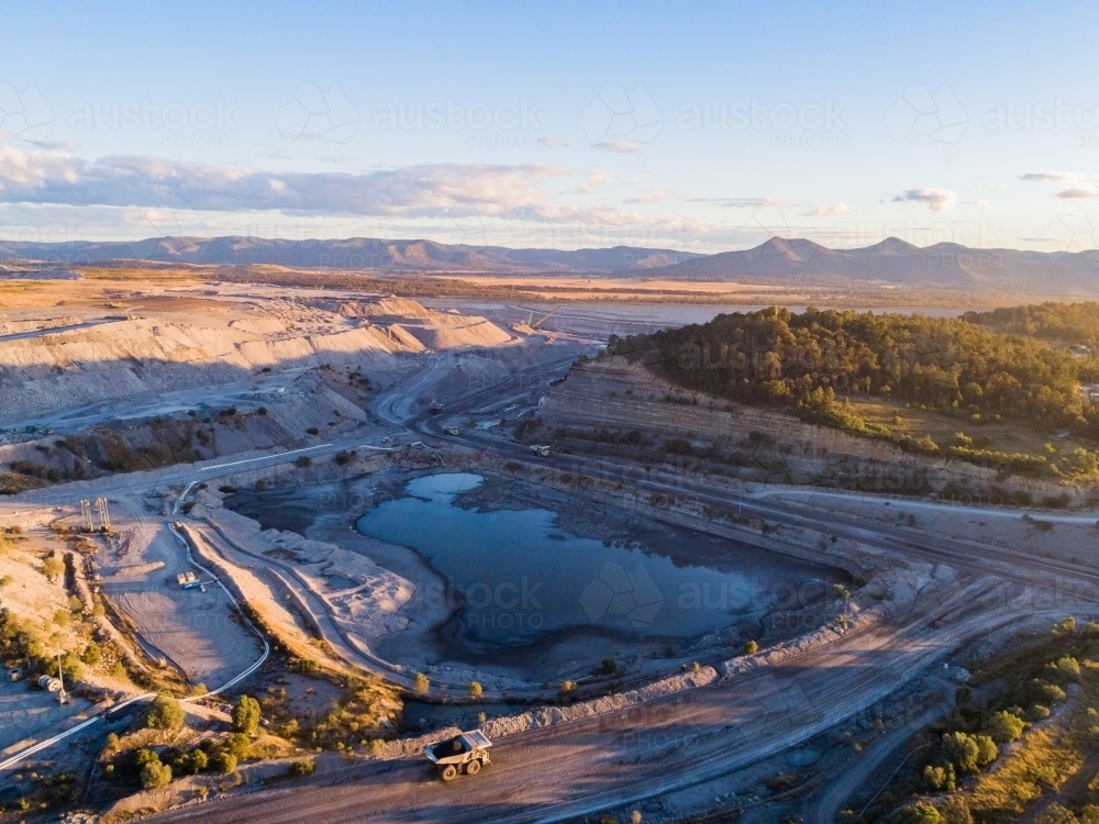 Image of open cut coal mine in Bulga area of the Hunter Valley in the evening Austockphoto Image of open cut coal mine in Bulga area of the Hunter Valley in the evening Austockphoto