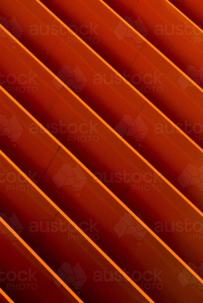 Orange Metal Fins - Australian Stock Image