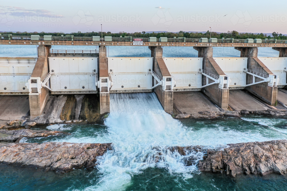 Ord River Dam Flowing into the Ivanhoe River - Australian Stock Image
