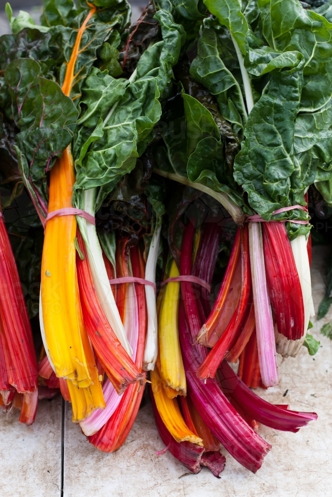 Organic chard at a regional market - Australian Stock Image