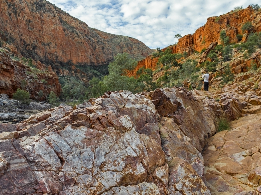 Ormiston Gorge and Pound at the West MacDonnell Ranges - Australian Stock Image