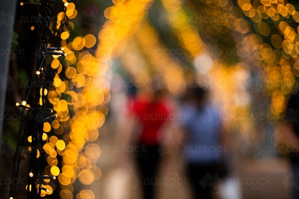 out of focus Southbank Arbour in Brisbane at dusk - Australian Stock Image