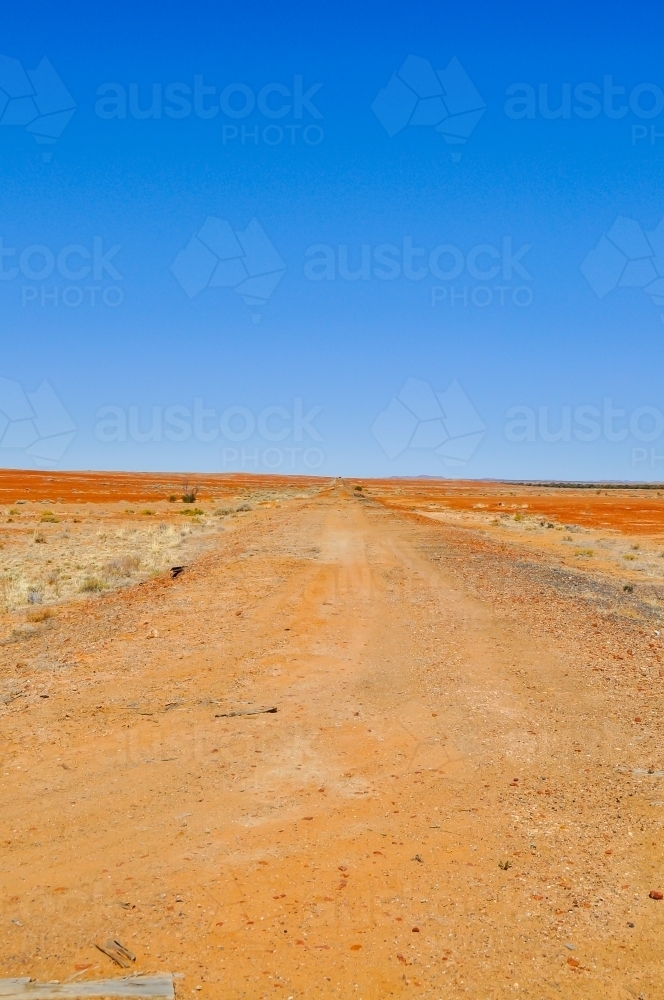 Outback road into the distance - Australian Stock Image