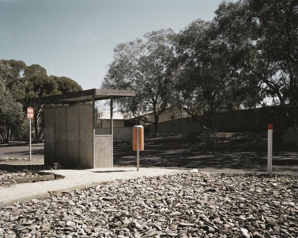 Outback town bus stop - Australian Stock Image