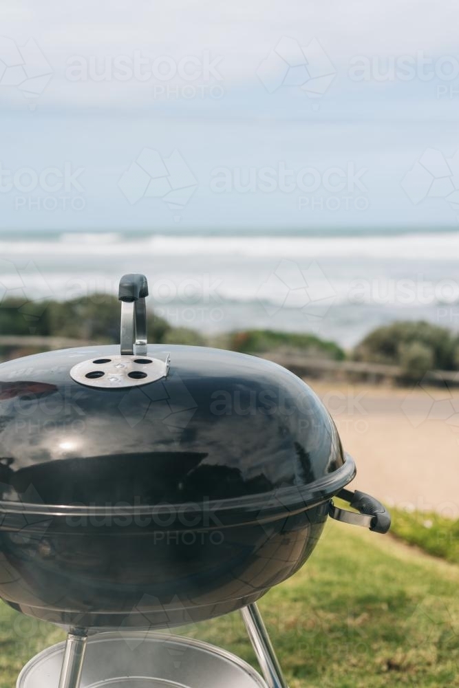 outdoor bbq by the sea - Australian Stock Image