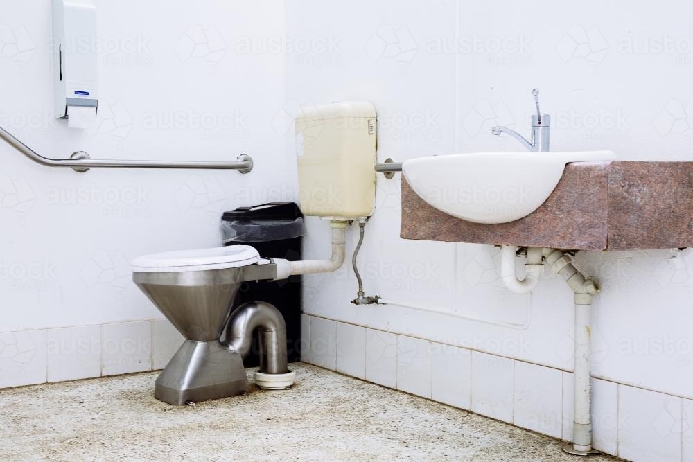 Outdoor public toilet with sink - Australian Stock Image