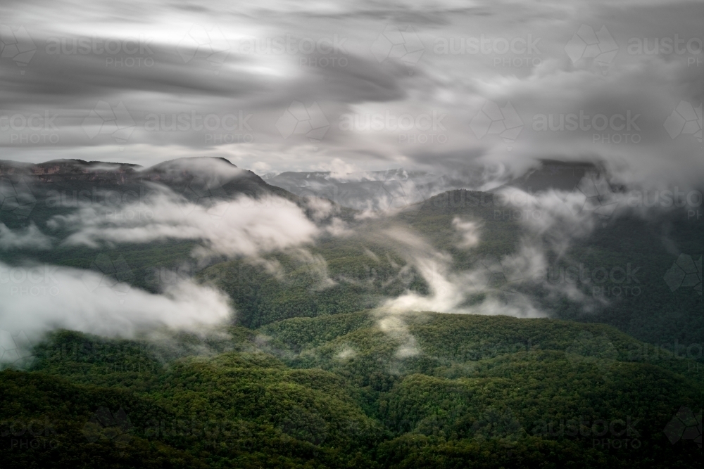 Overcast winters day in the Blue Mountains - Australian Stock Image