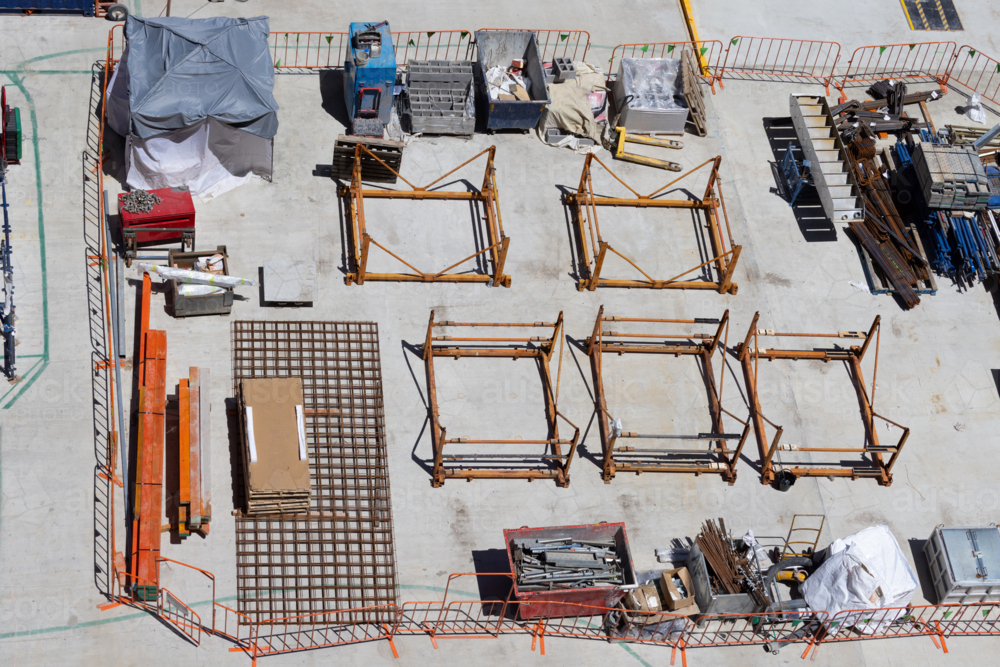 Overhead view of a construction site - Australian Stock Image