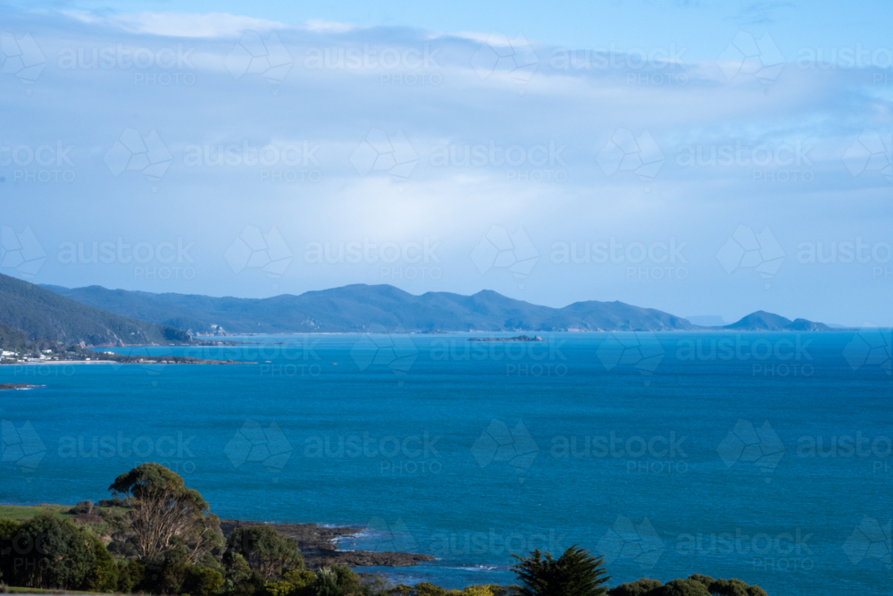Overlooking Sisters Beach, Boat Harbour, and Rocky Cape, Tasmania - Australian Stock Image