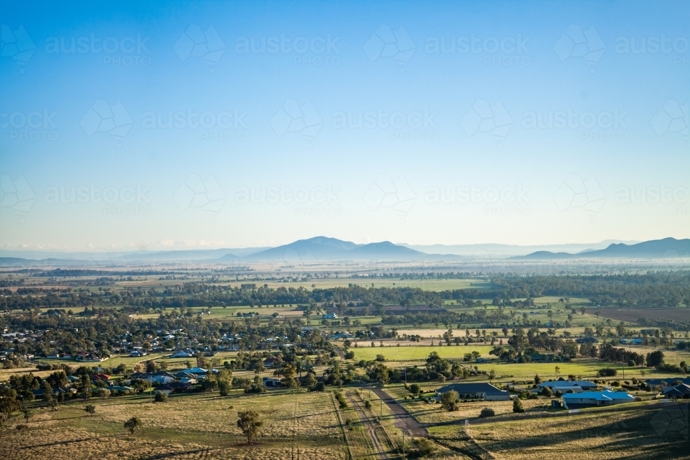 Image of Overlooking view of town and rural landscape near Gunnedah
