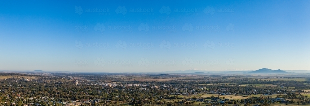 Overlooking view of town and rural landscape near Gunnedah - Australian Stock Image