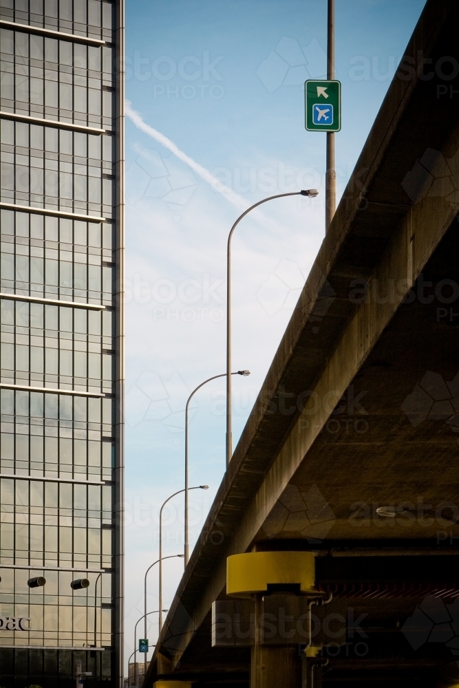 Overpass with Skyscraper - Australian Stock Image
