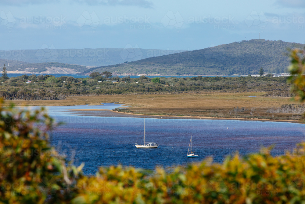 Oyster harbour and yachts - Australian Stock Image
