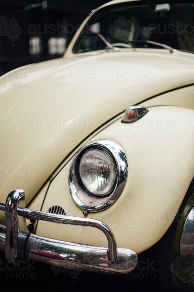 Pale Yellow Vintage Car - Australian Stock Image