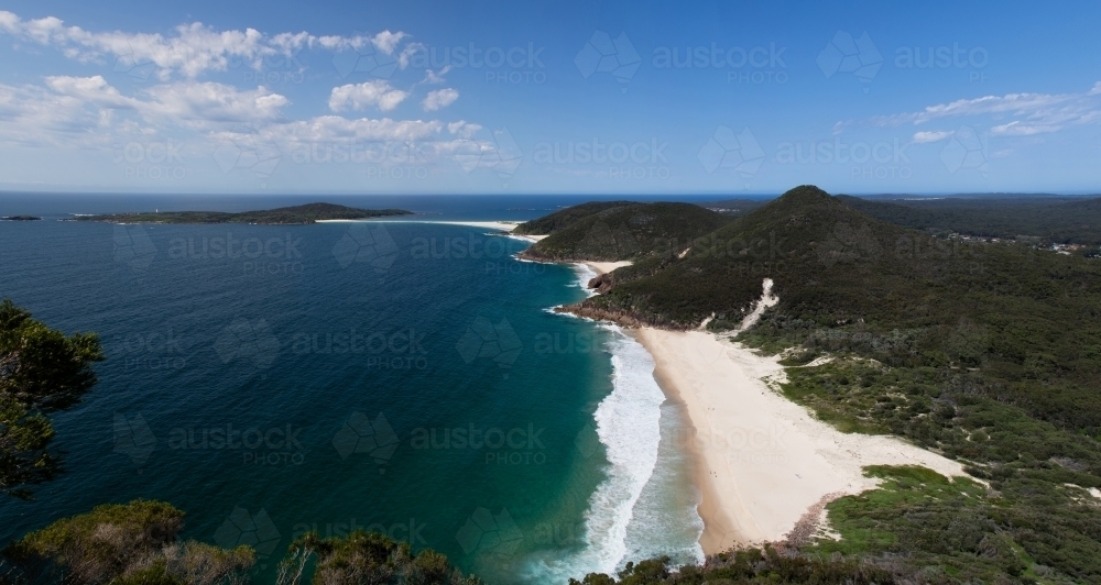 Panorama from Tomaree Head Lookout - Australian Stock Image