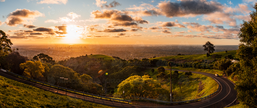 Panorama of Adelaide viewing from Mt Osmond - Australian Stock Image
