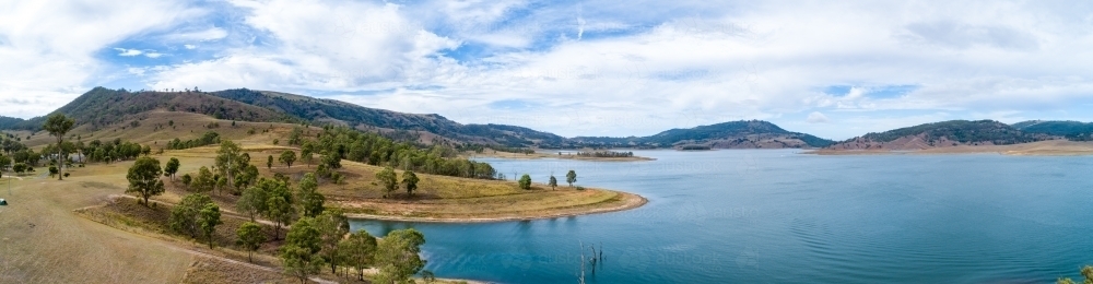 Panorama of Lake St Clair in the Hunter Valley - Australian Stock Image