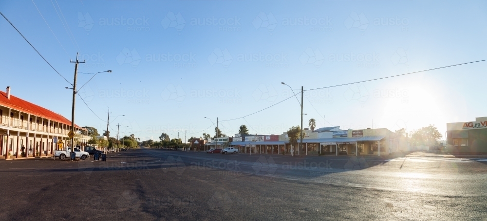 Panorama view of Trundle one of the widest main streets in the country - Australian Stock Image