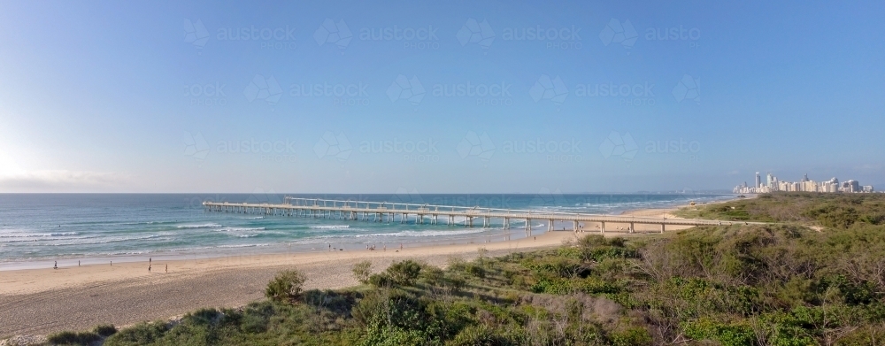 Panoramic of Gold Coast from the Seaway. - Australian Stock Image