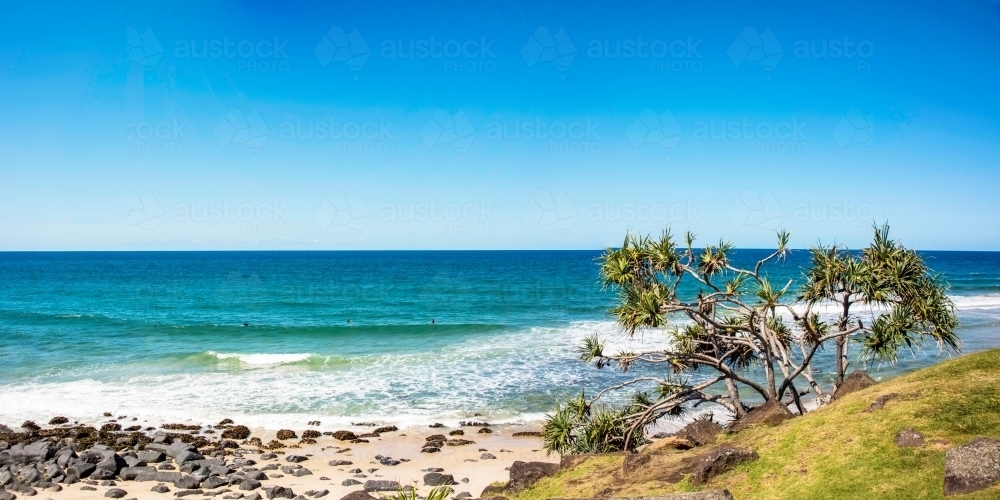 Panoramic view of coastline on a sunny day - Australian Stock Image