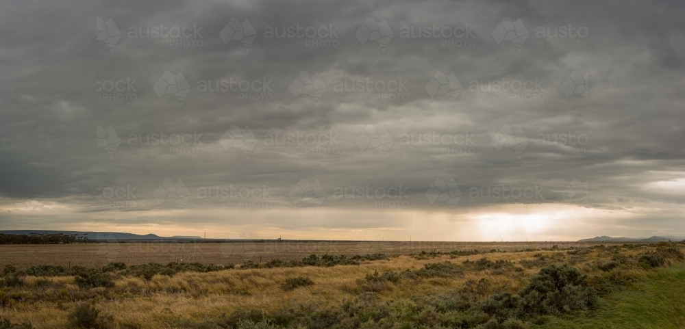 Panoramic view of regional area at dusk - Australian Stock Image