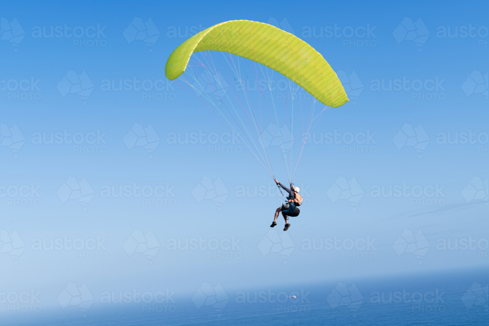 Paraglider Against Brilliant Blue Sky - Australian Stock Image