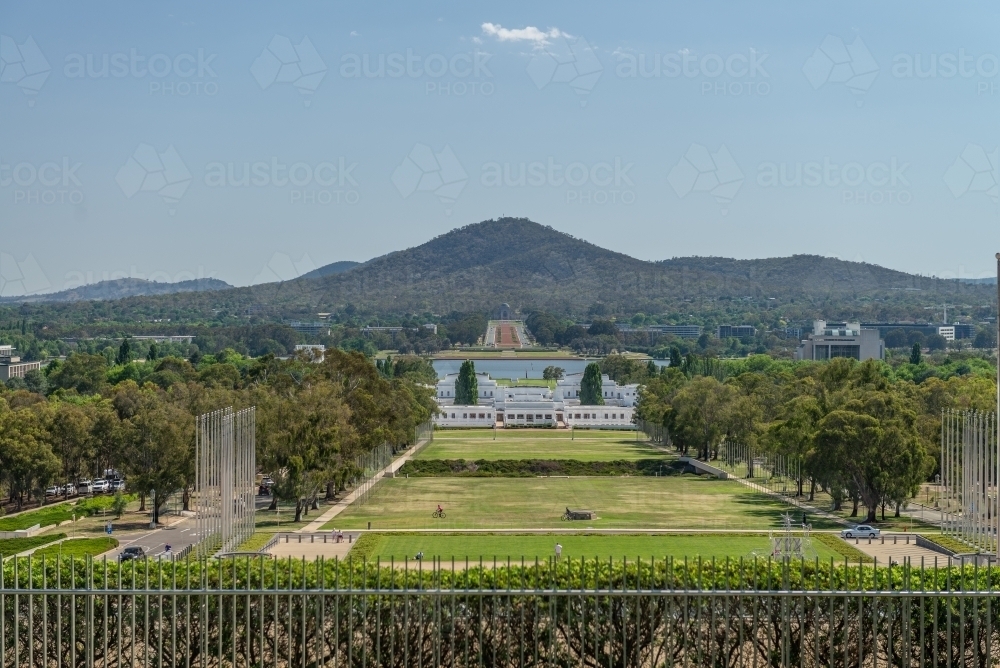 Parliament House, Canberra looking towards War Memorial - Australian Stock Image