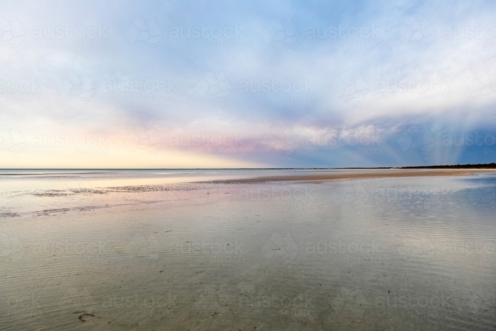 pastel beach sunset - Australian Stock Image