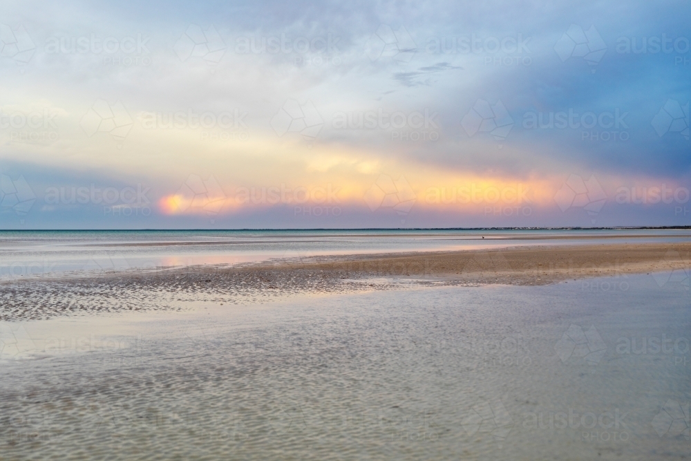 pastel beach sunset - Australian Stock Image