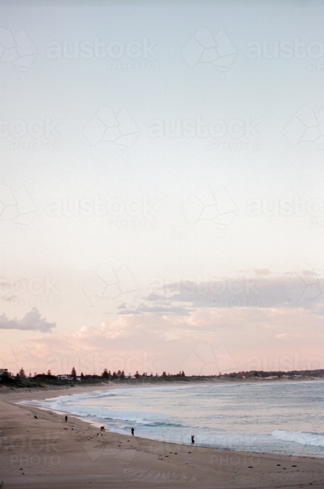 Pastel Sky Sunset at a Beach - Australian Stock Image