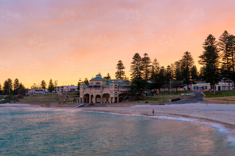 Pastel sunrise Over Cottesloe Beach - Australian Stock Image