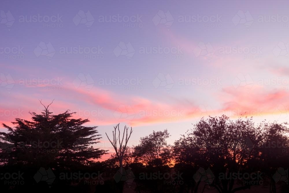 Pastel sunset in the country - Australian Stock Image