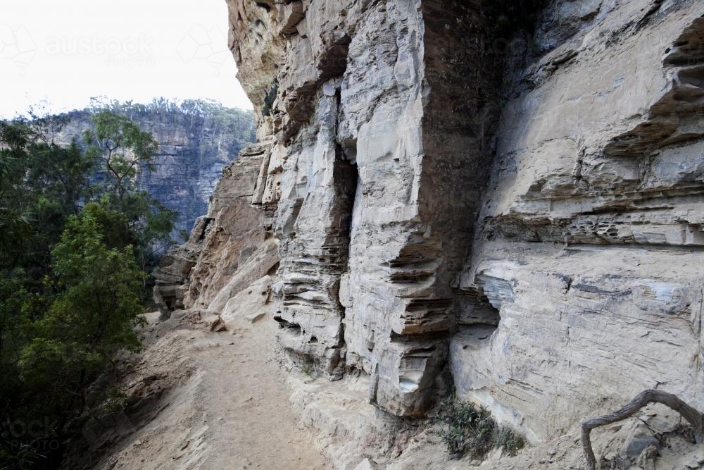 Path along a rock face - Australian Stock Image
