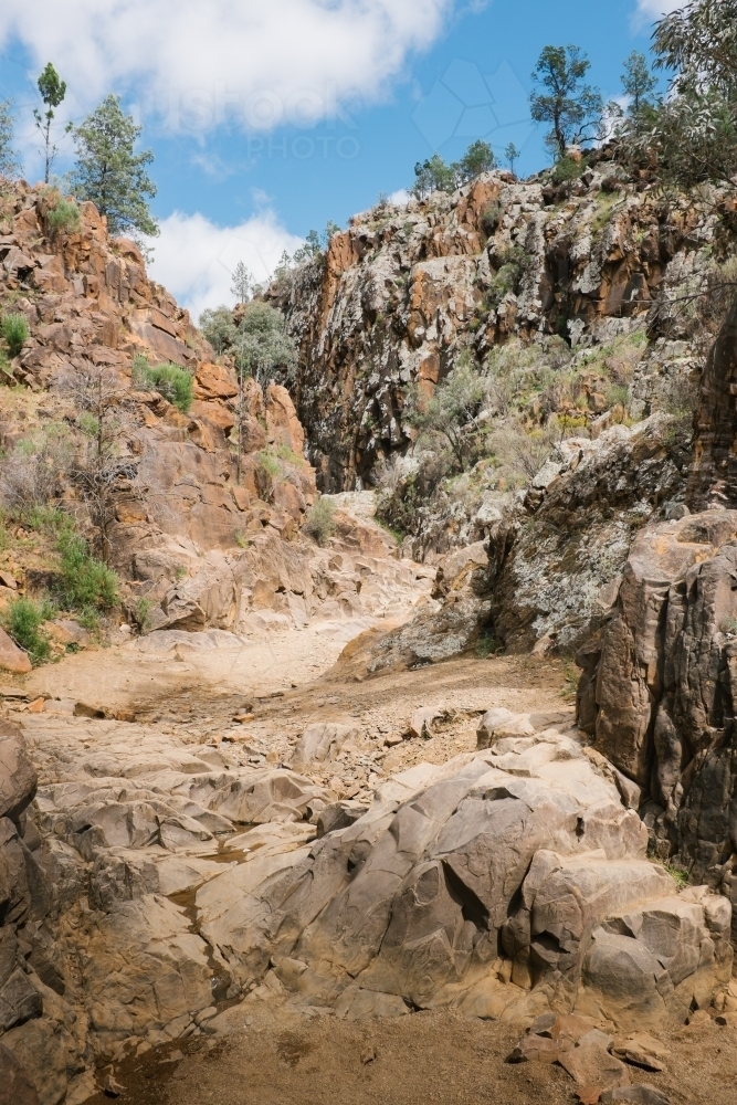 Pathway through a remote rocky gorge - Australian Stock Image