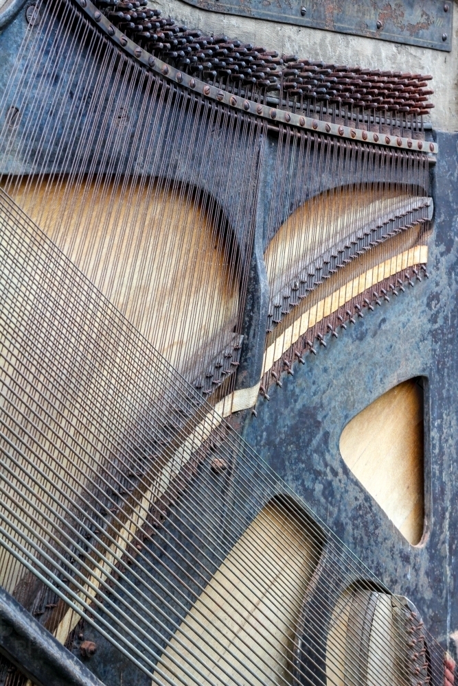 Pattern on back of a piano - Australian Stock Image